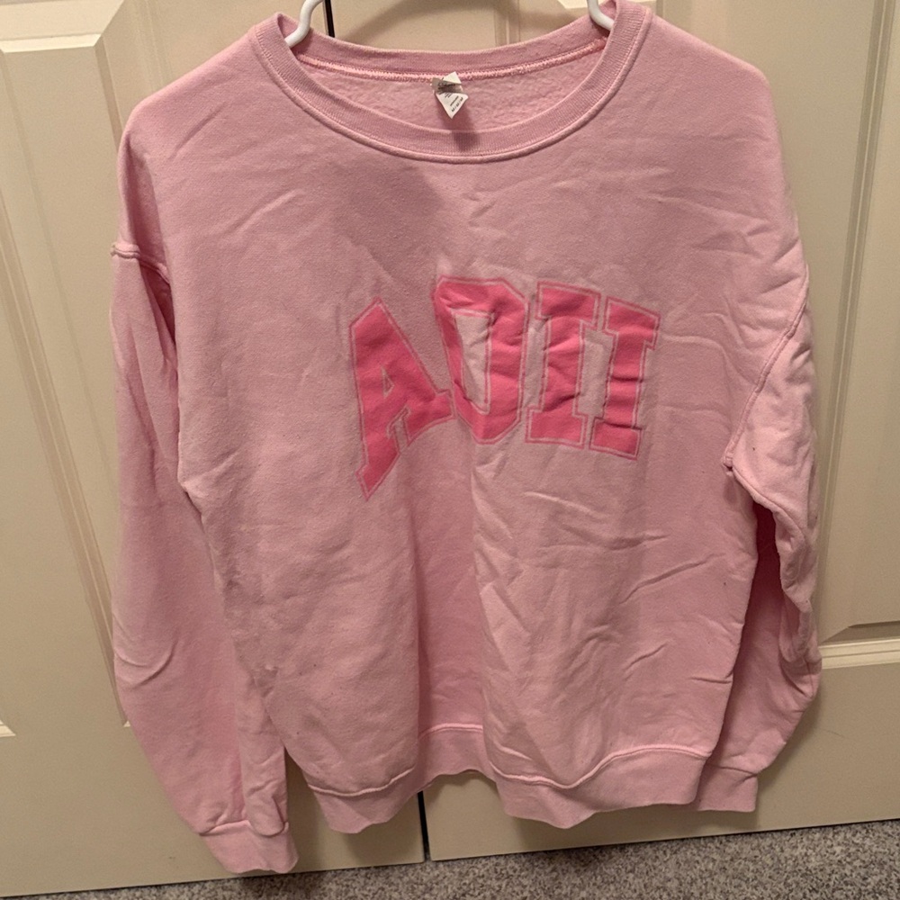 Jerzees Pink Sweatshirt with AOII Design